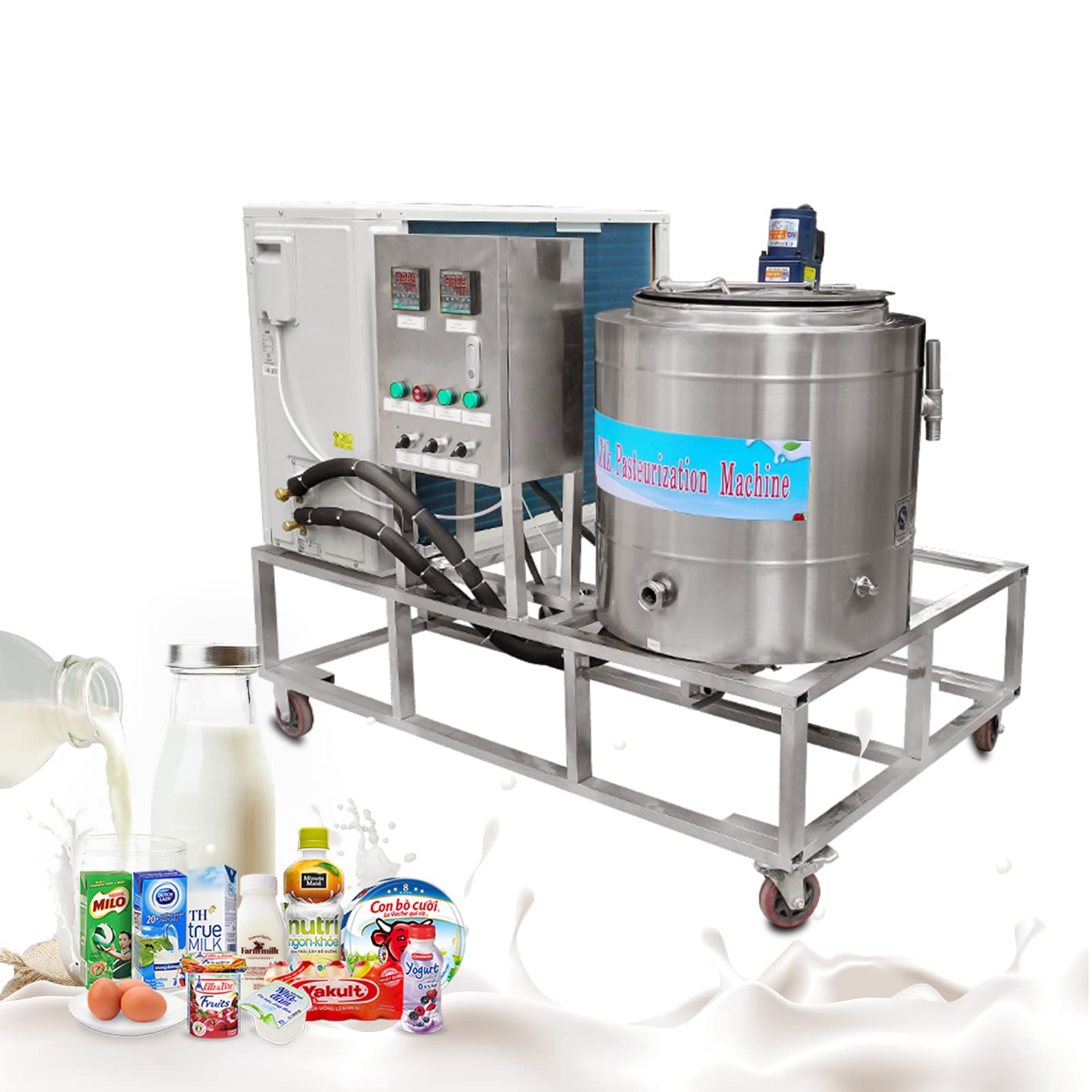 Kolice 50L Commercial Refrigerated Pasteurization Machine with Cooling Function - Milk, Juice, Beer & Sauce Sterilizer for Dairy, Brewery & Food Processing Industry | Perfect for Small Businesses & Commercial Kitchens