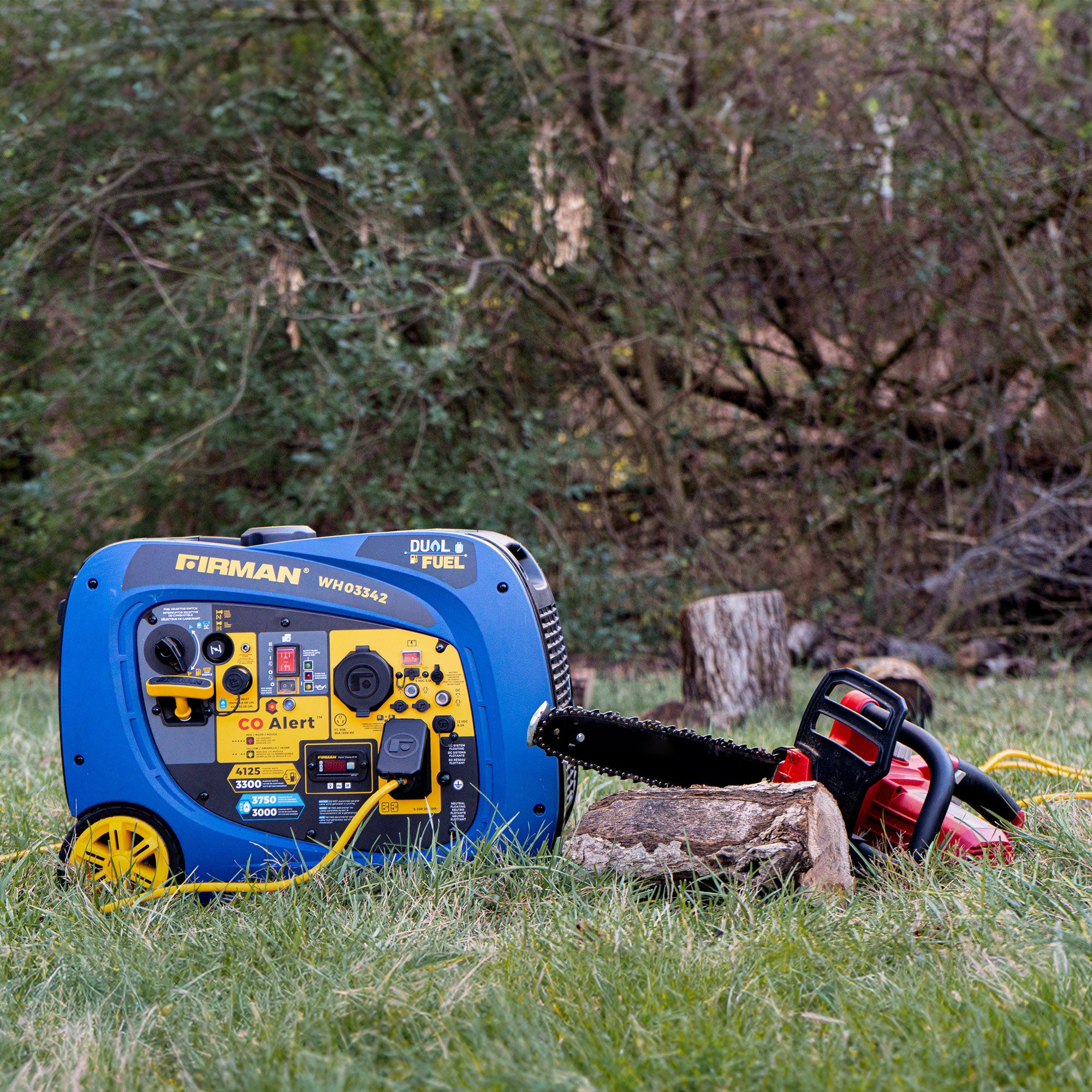 4125W Dual Fuel Inverter Generator with Electric Start & CO Alert - Portable Power for Camping, RV, Emergency Backup & Home Use