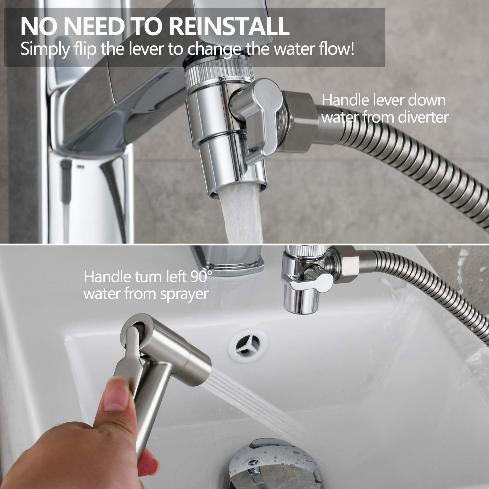 Brass Sink Faucet Diverter Valve - M22 x M24 Thread for Kitchen Sink Hose Sprayer, Faucet Splitter Replacement Part (SBA021) - Perfect for Dishwashing, Vegetable Cleaning & Sink Sprayer Installation