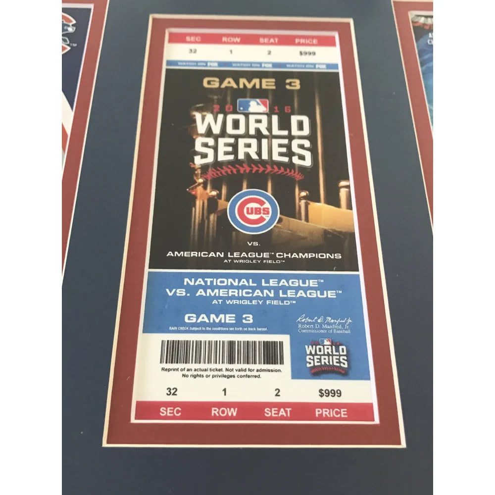 Authentic Chicago Cubs 2016 World Series Game 7 Used Dirt & Ticket Framed Memorabilia - Championship Collectible for Baseball Fans, Sports Decor, Man Cave Display