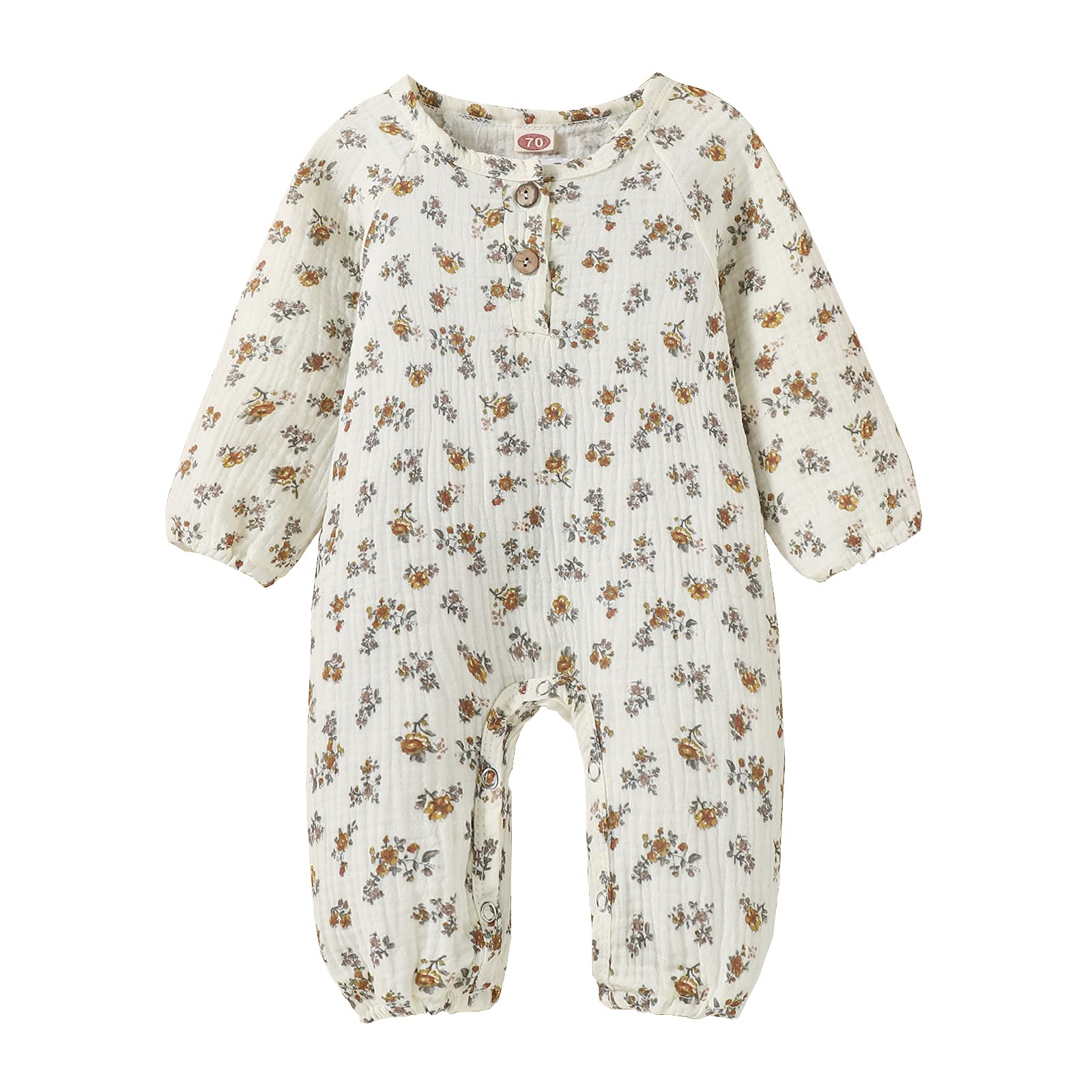 Newborn Baby Clothes for Boys & Girls - Soft Cotton Sun Print Button Romper Jumpsuit | Fall & Winter Infant Outfits | Perfect for Daily Wear, Photo Shoots & Family Gatherings