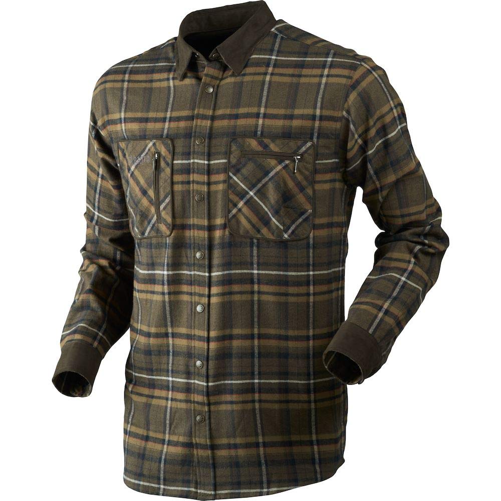Harkila Pajala Shirt - Men's Willow Green Checkered Hunting Shirt for Outdoor Adventures & Casual Wear