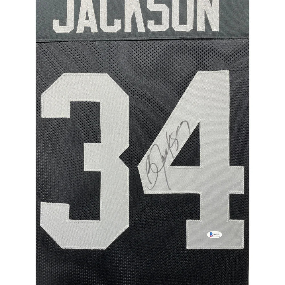 Bo Jackson Autographed Los Angeles Raiders Jersey - Framed Memorabilia with BAS COA - Perfect for Sports Collectors, Man Cave Decor & Raiders Fan Gifts