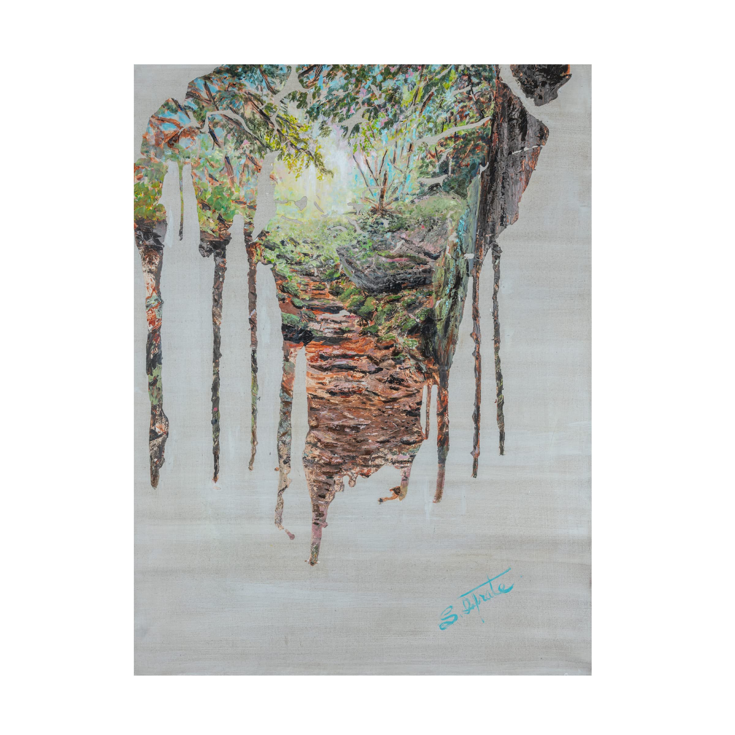 Trademark Fine Art 'Memories II' Canvas Wall Art by Sandra Iafrate - Hand-Painted Landscape Painting for Living Room, Bedroom & Office Decor