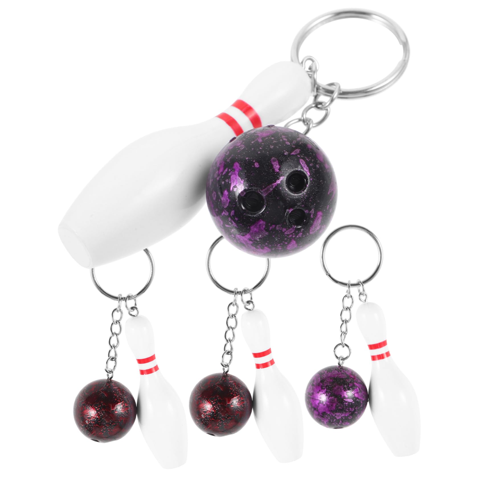 HANABASS Bowling Keychains - Creative Mini Keyring Keepsakes for Bowling Matches, Decorative Gifts for Bowlers, Perfect for Sports Enthusiasts and Team Souvenirs