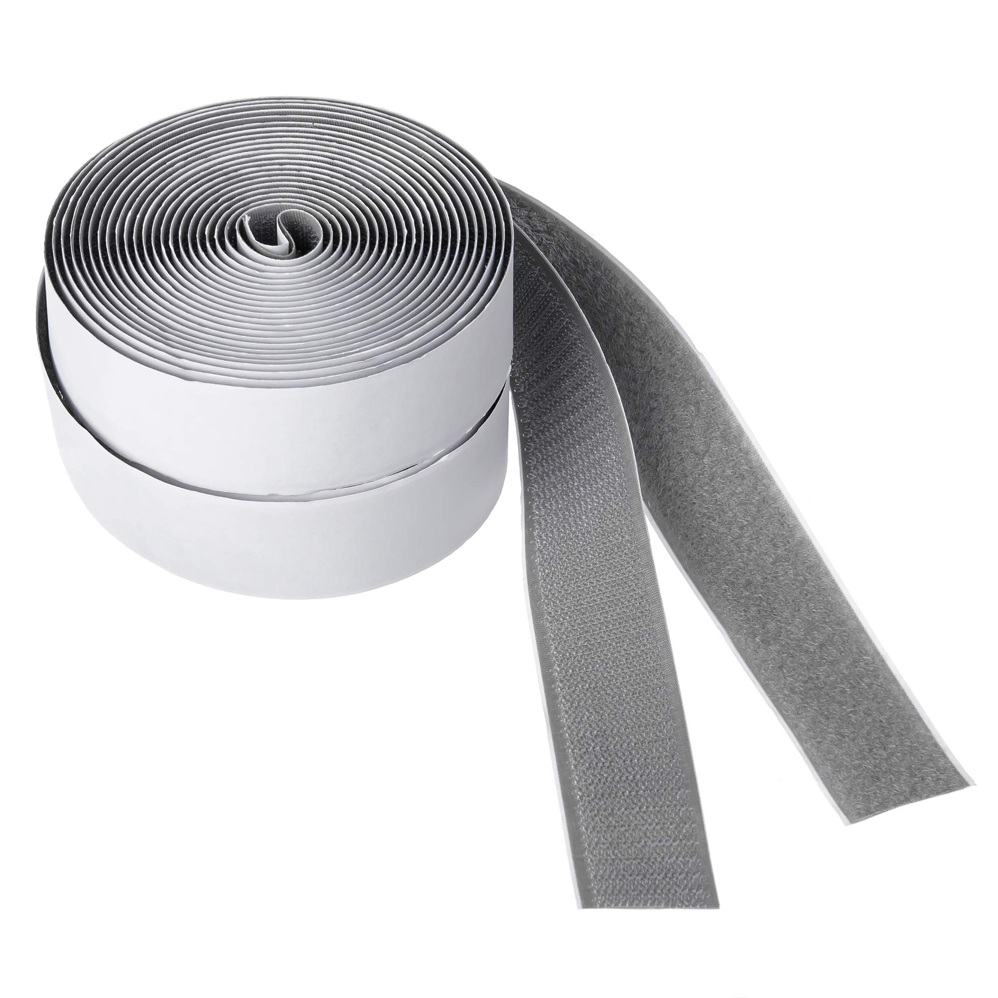 BRAVESHINE 16.5FT Adhesive Hook and Loop Tape Roll - 1.2 Inch Wide Double-Sided Fabric Fastener Strips for Sewing, Crafts, Mounting & Anti-Slip - Grey | Perfect for DIY Projects, Home Organization & Office Use