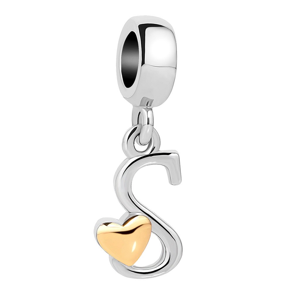 A-Z Alphabet Letter Charms for Bracelets - Dangle Beads for Jewelry Making, DIY Craft, Personalized Gifts - Perfect for Birthdays, Anniversaries, and Friendship Bracelets