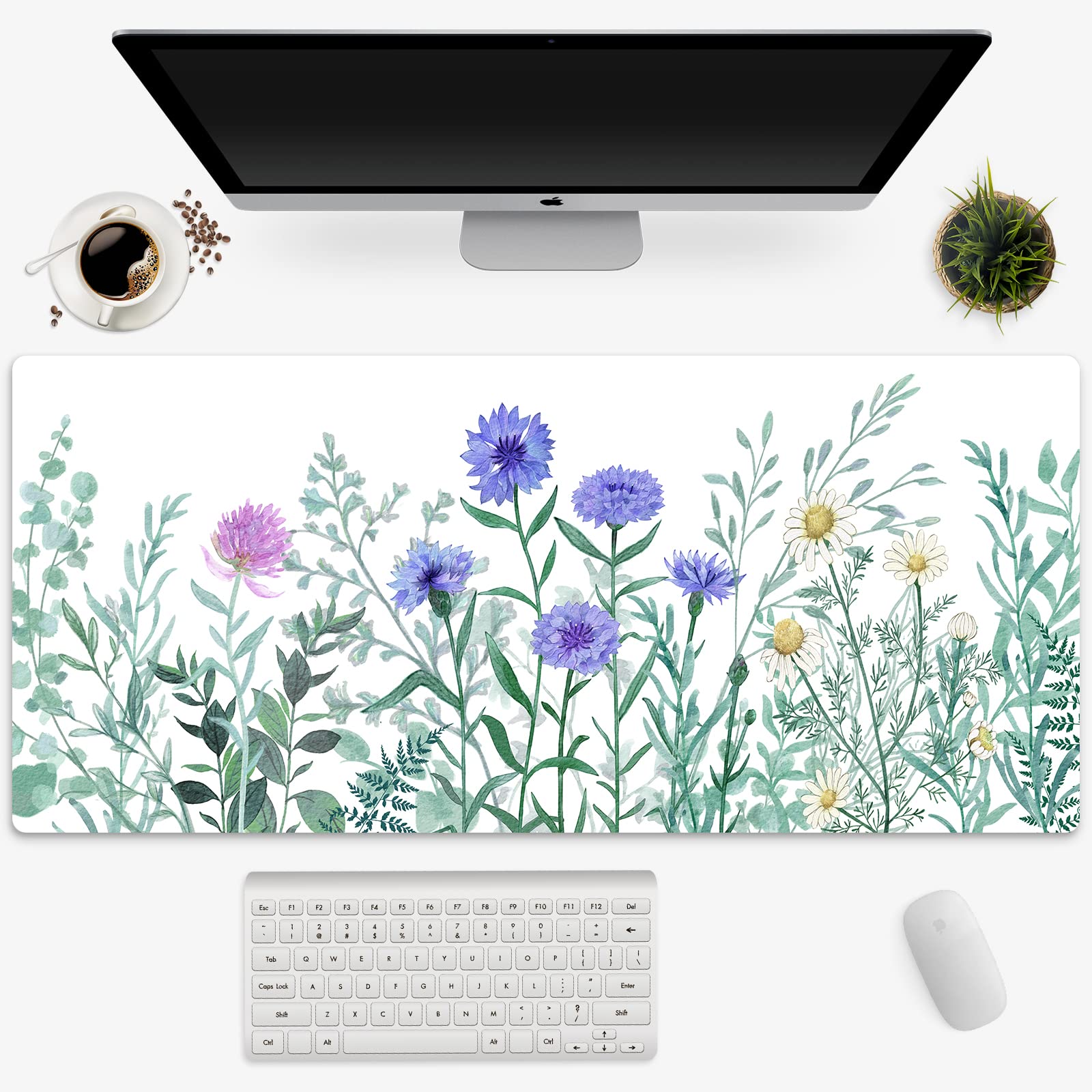 DKFVUA Extra Large Gaming Mouse Pad 35.1x15.5 Inches - Non-Slip Rubber Base, Waterproof Desk Mat for Computer, Laptop, Office & Home Use - Perfect for Gaming, Work & Study | Ergonomic Workspace Accessory