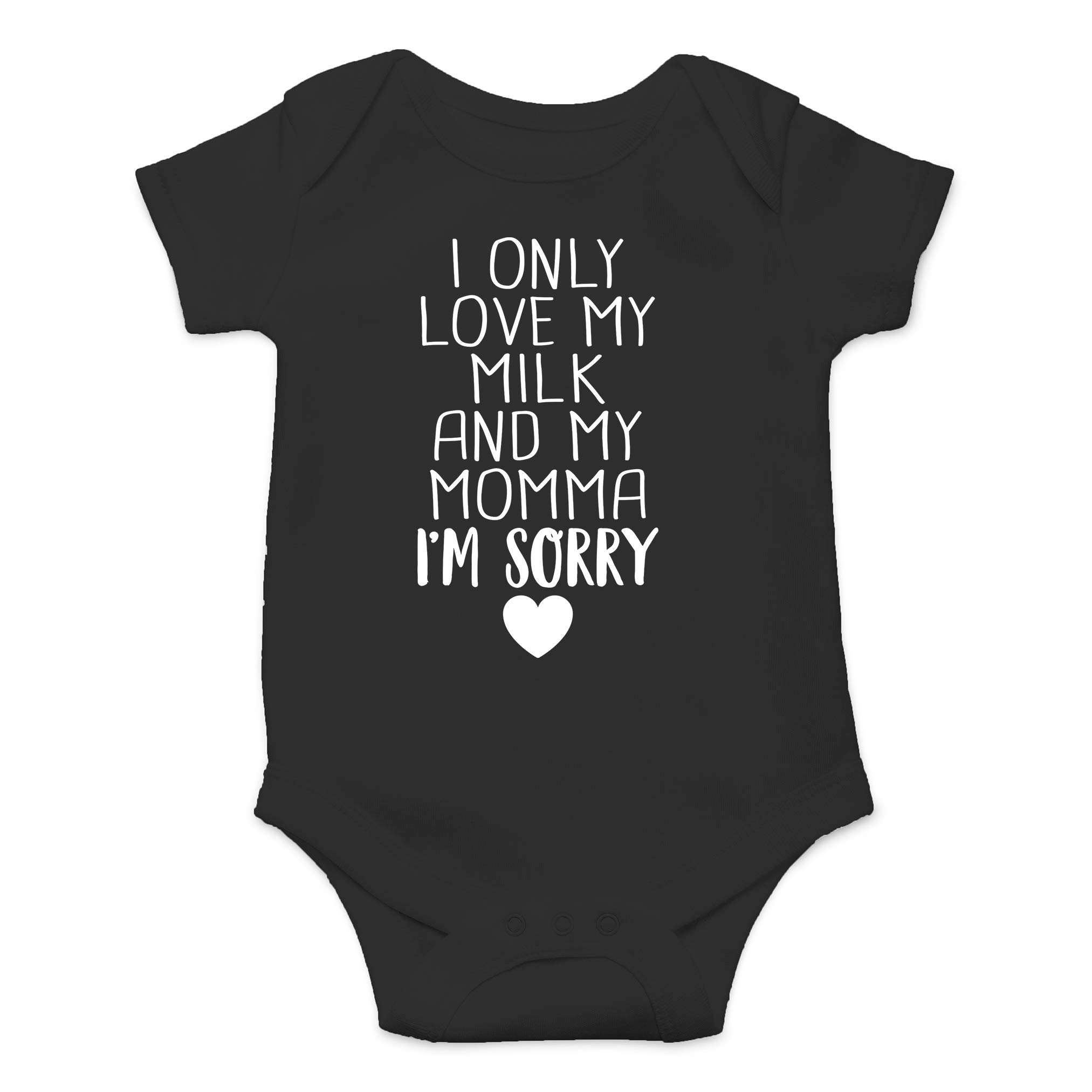 Funny Baby Bodysuit - 'I Only Love My Milk And My Momma' Cute Infant Outfit | AW Fashions | Perfect for Newborn Photoshoots, Family Gatherings & Playdates