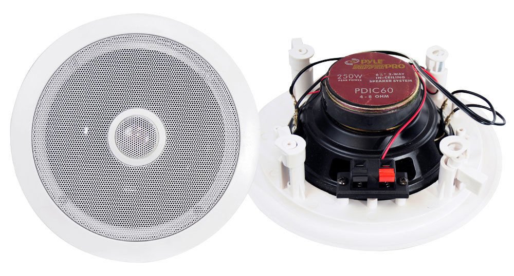 Pyle PDIC60 6.5 Inch 250 Watt 2-Way In-Wall/Ceiling Speakers (3 Pair) - Premium Home Audio System for Living Room, Bedroom & Home Theater Installation