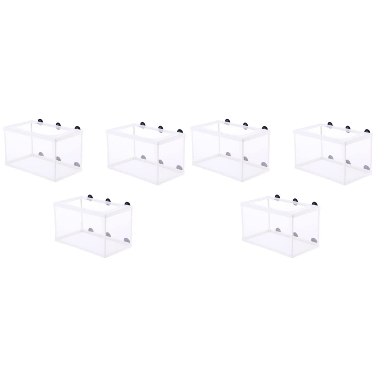 Yardwe 6-Piece Aquarium Fish Breeding Box Set - Transparent Hatchery Net for Guppy, Betta, Shrimp & Livebearers | Ideal for Fish Farms, Home Aquariums & Pet Stores