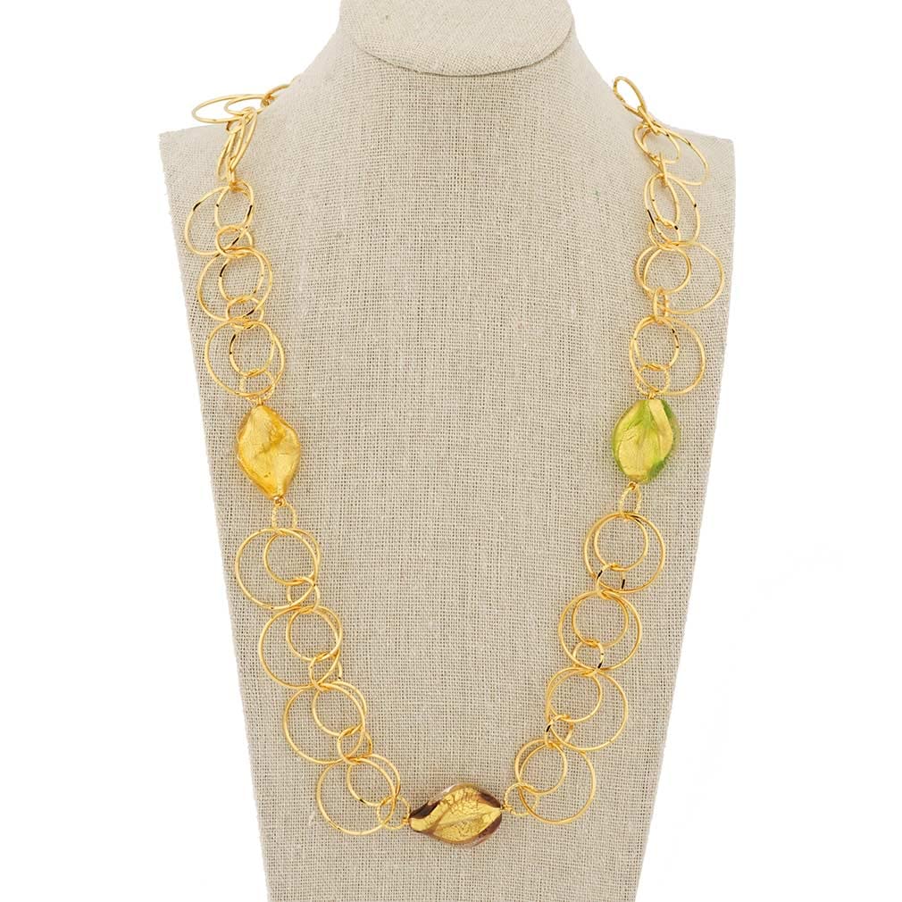 Venetian Murano Glass Royal Cascade Necklace – Handmade Italian Jewelry for Women, Elegant Gift for Weddings & Special Occasions