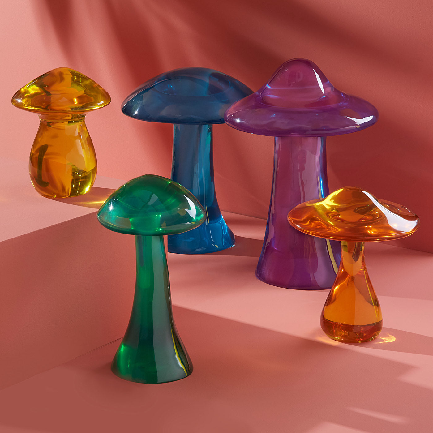 Turquoise Acrylic Mushroom Decor - Handmade Modern Home Decor for Living Room, Bedroom & Office