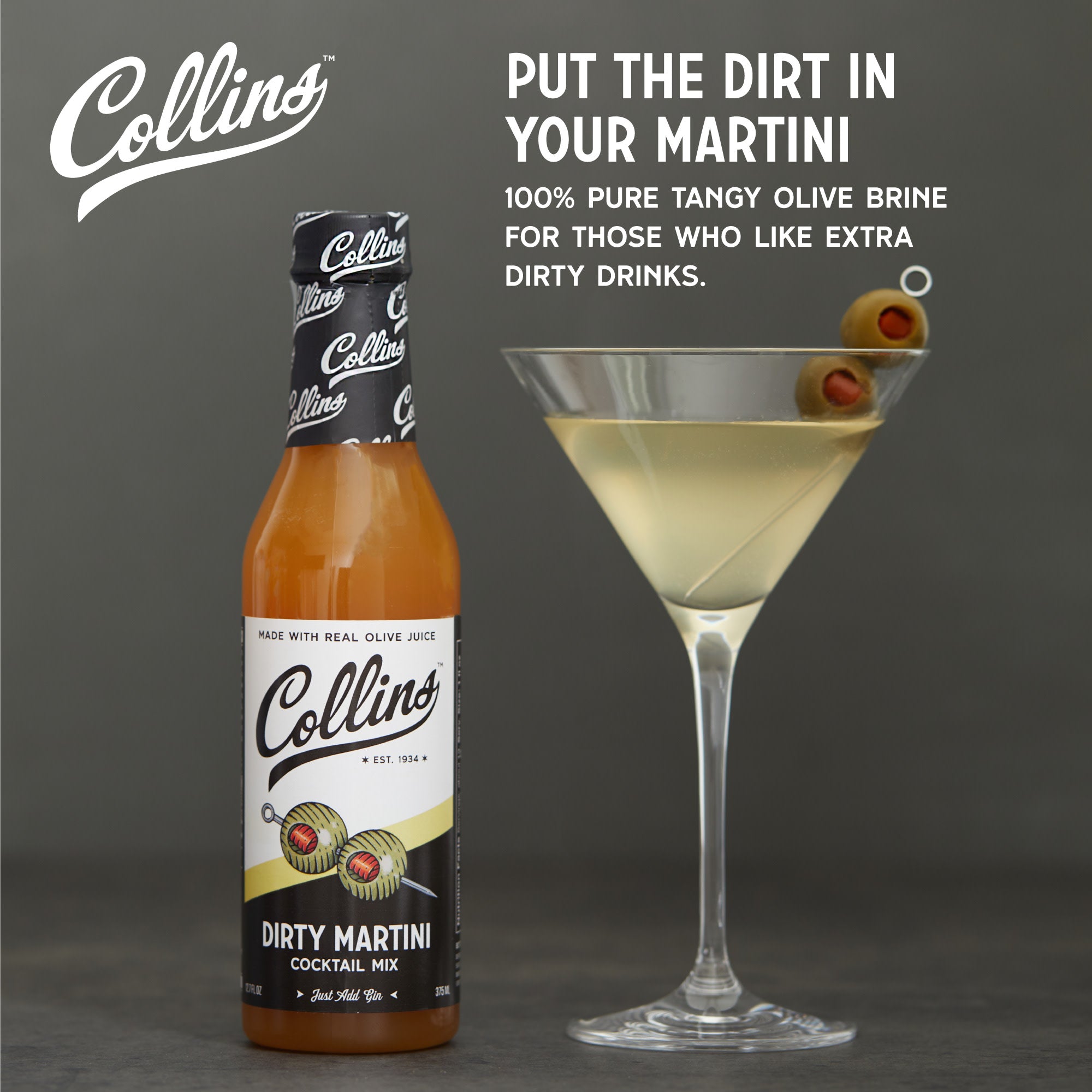 Premium Dirty Martini Cocktail Mix - 12.7 oz Bottle for Classic Martini Making at Home Bars & Parties | Perfect for Entertaining & Cocktail Enthusiasts