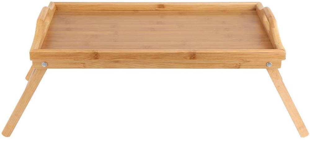 Foldable Bamboo Bed Tray - Adjustable Breakfast Tray, Laptop Desk & Overbed Table for Eating, Working & Reading in Bed or Sofa