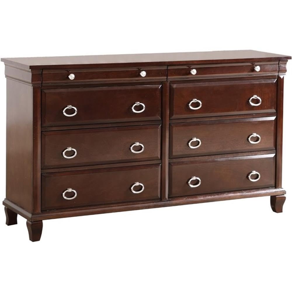Glory Furniture Triton 8-Drawer Dresser in Cappuccino Finish - Stylish Bedroom Storage Solution for Clothes & Accessories
