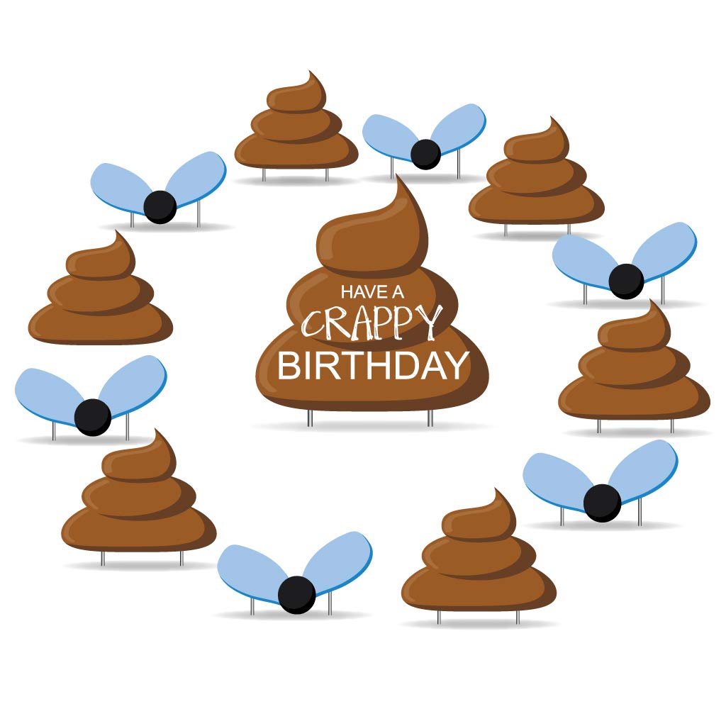 VictoryStore Funny Poop Emoji Yard Decorations - 13-Piece Birthday Display Set with Stakes for Outdoor Lawn & Garden Party Decor