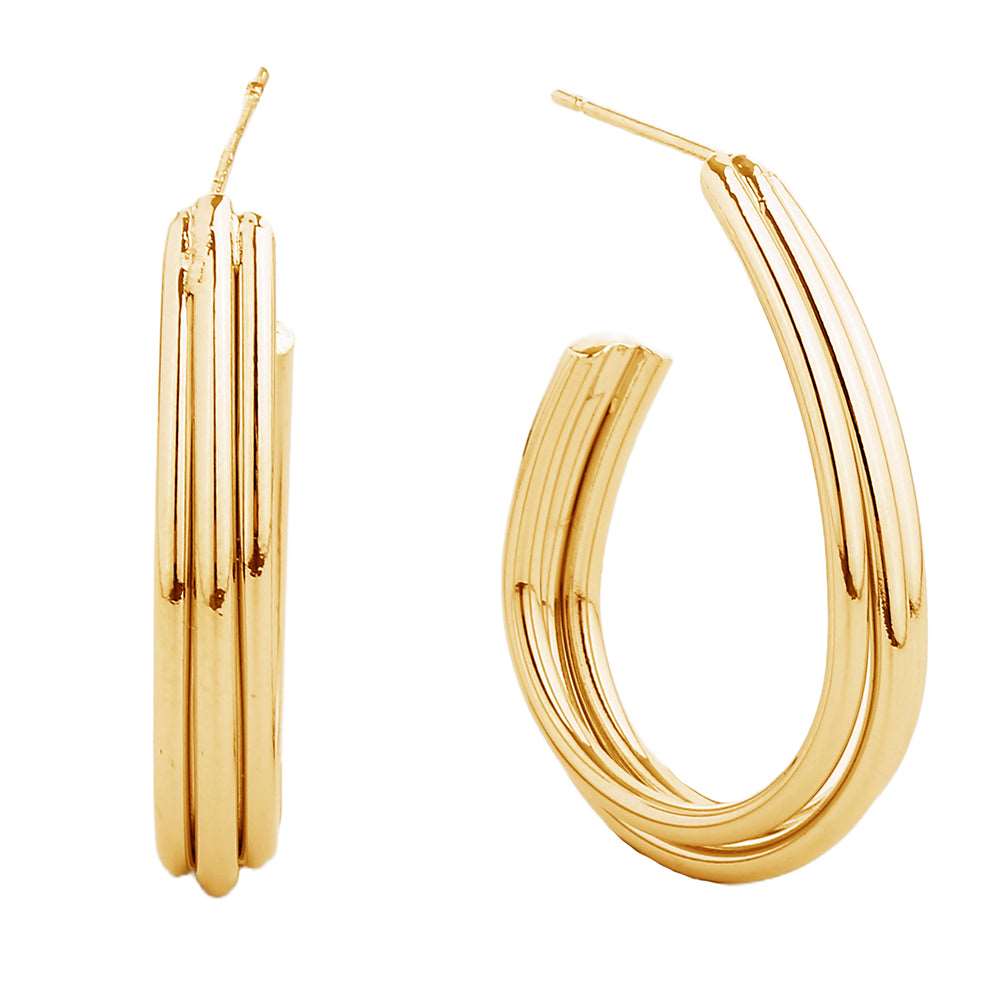 14K Gold Dipped Twist Hoop Earrings for Women - Elegant Fashion Jewelry for Everyday Wear, Parties & Special Occasions