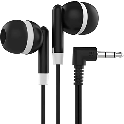 Bulk 300 Pack Black Earbuds with 3.5mm Headphone Plug - Wholesale Headphones for Schools, Gyms, Events & Giveaways - High Quality Audio Earphones for Business & Personal Use