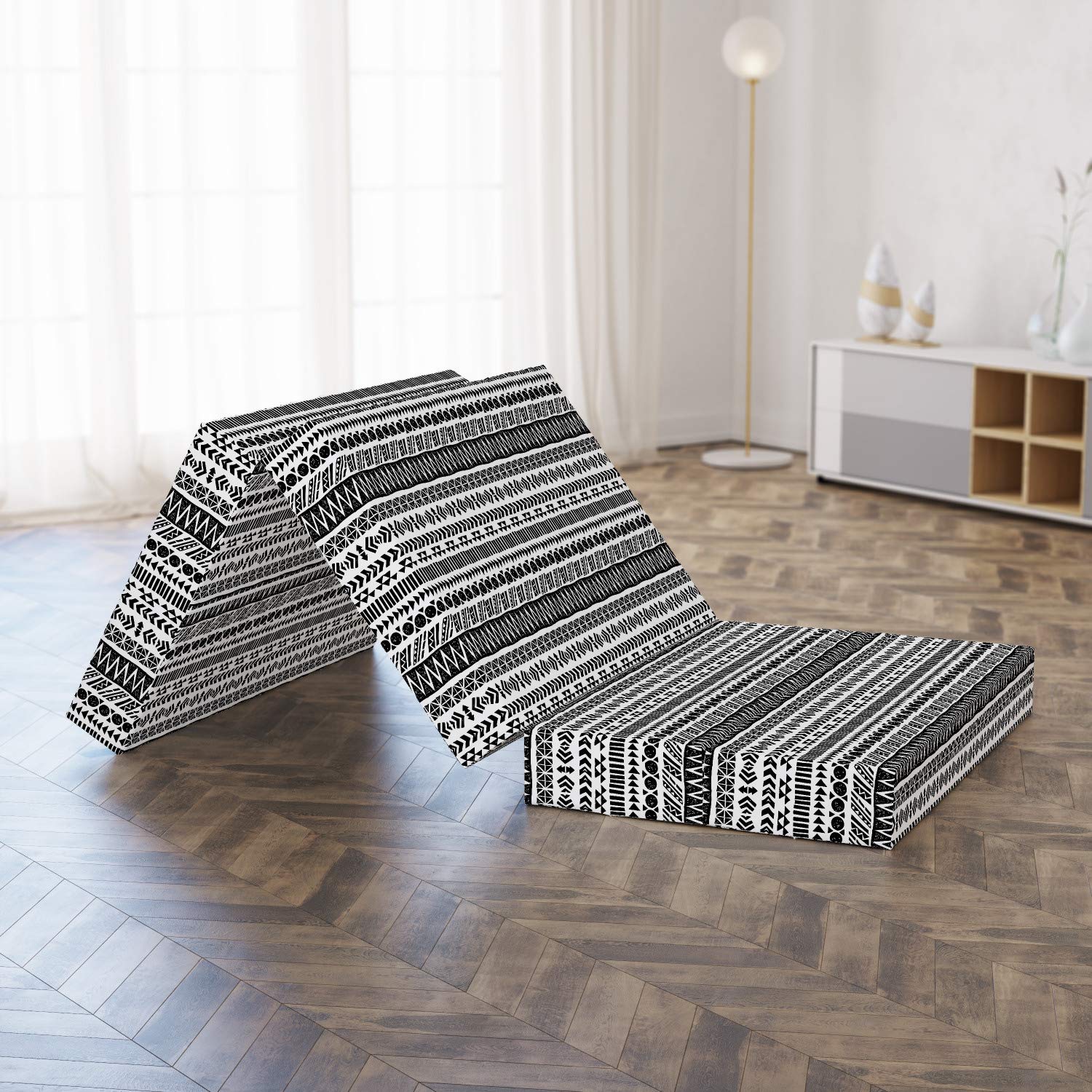 Ambesonne Trippy Foldable Mattress - Aztec Mystic Design, 74.8