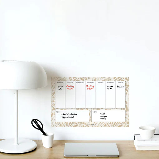 Dry Erase Weekly Calendar Wall Decal - Removable & Reusable Whiteboard Sticker for Home, Office, or Classroom Organization - Perfect for Scheduling, Planning, and Productivity