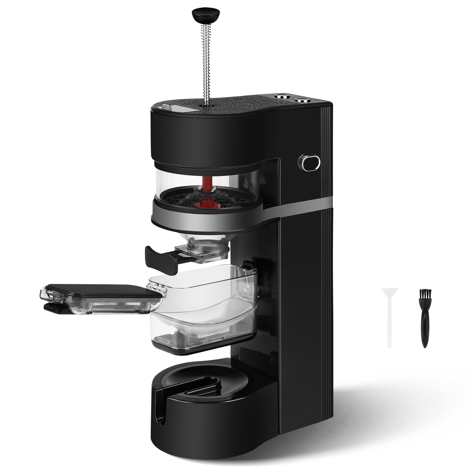 Electric Herb Grinder with 1800mAh Battery - 500g Large Capacity Kitchen Grinder with Storage Box (Black) - Perfect for Grinding Spices, Coffee Beans, and Herbs at Home or On-the-Go