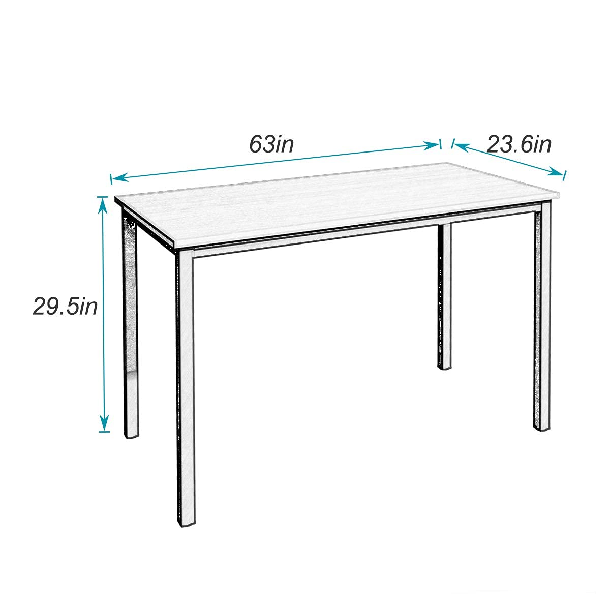 SogesGame 63-inch Computer Desk - Home Office Desk, Study Writing Table, Workstation with Storage, Black Modern Design for Gaming, Working & Dining