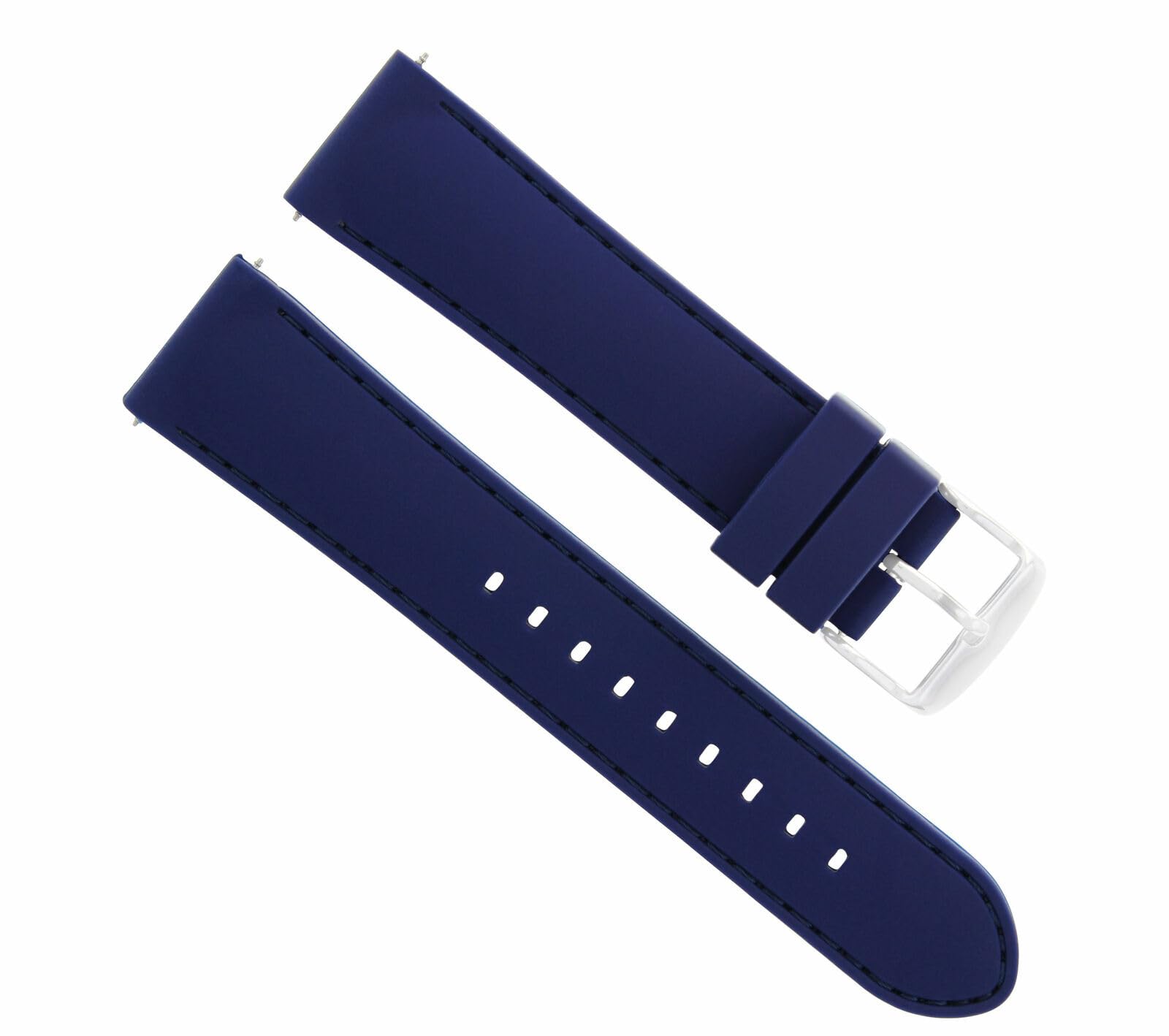 20mm Blue Rubber Watch Band Strap Compatible with Baume & Mercier Capeland 8502 BM 65405 - Durable & Waterproof Replacement Strap for Swimming, Diving & Outdoor Activities