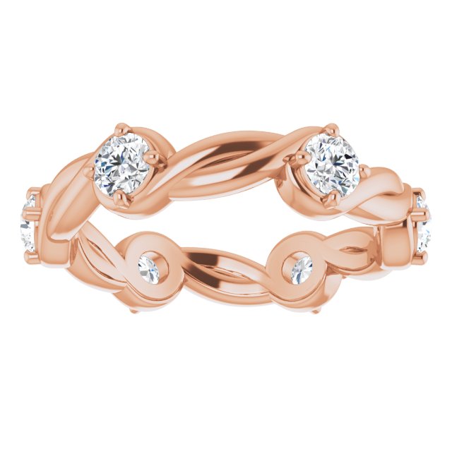 1.02 Carat Round Diamond Eternity Band Rope Design Ring - Perfect for Weddings, Anniversaries & Special Occasions