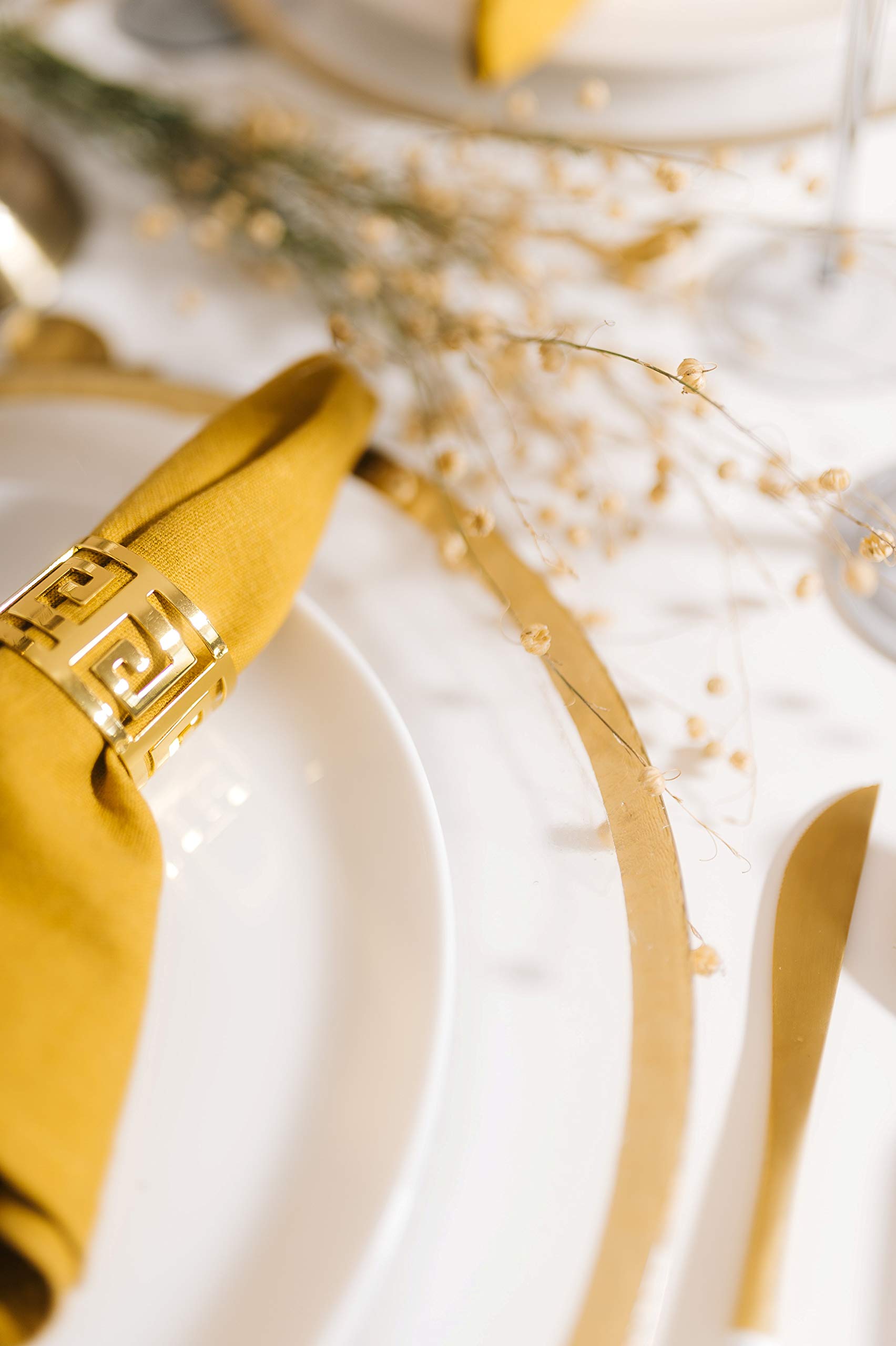 Farmhouse Napkin Rings Set of 14 - Elegant Metal Napkin Holders for Cloth Napkins - Perfect for Dining Table Decor, Wedding Receptions, Christmas, Thanksgiving & Family Gatherings - Rustic Table Setting Accessories for Holiday Parties & Special Occasions