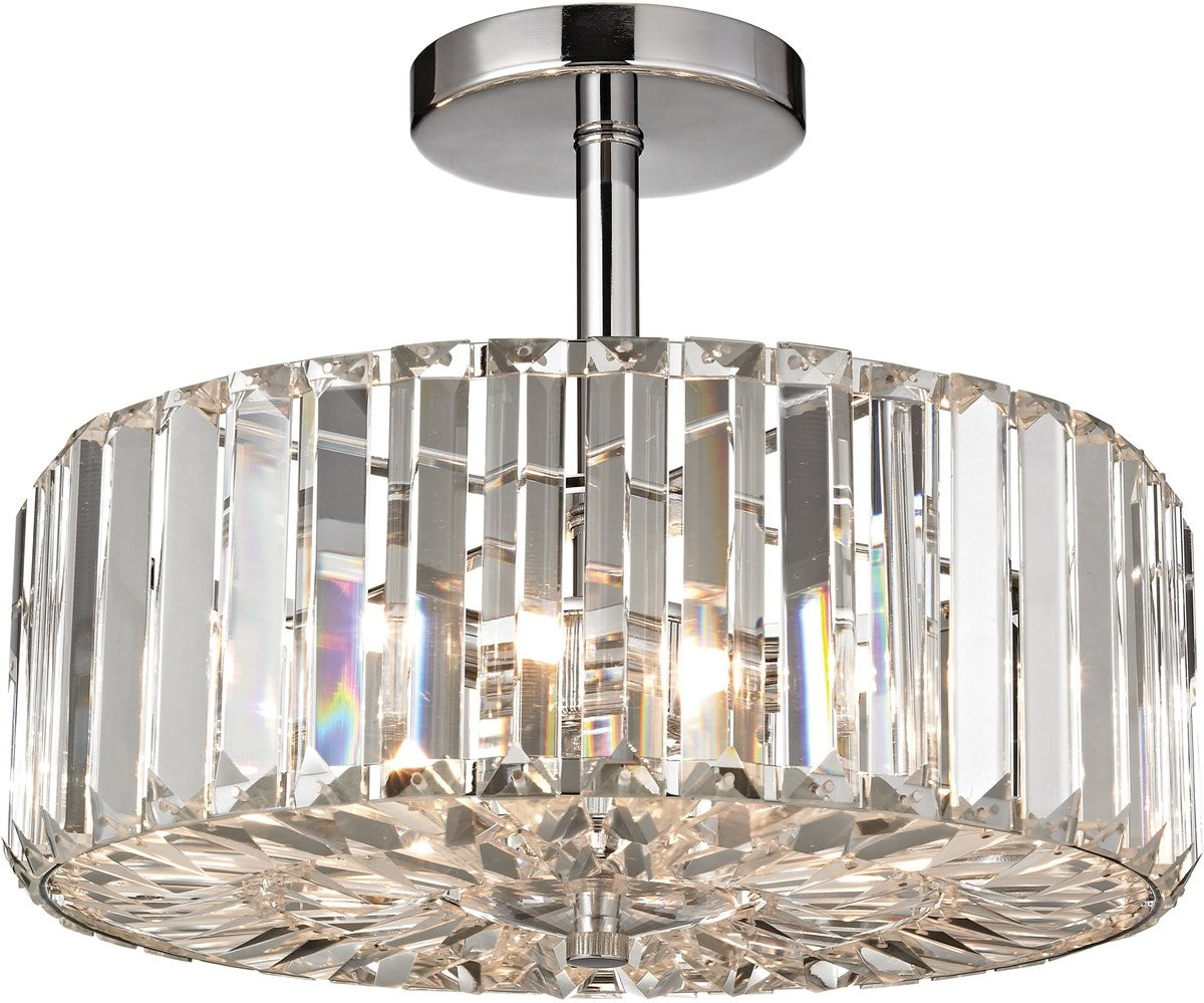13W 3-Light Semi Flush Mount Ceiling Light Fixture in Brushed Nickel Finish - Perfect for Bedroom, Kitchen, or Hallway Lighting