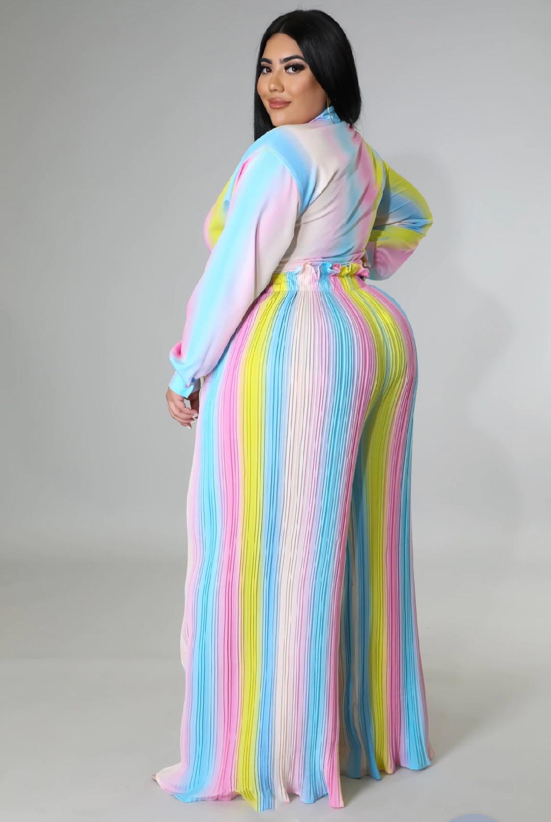 Miss Honey Women's Curve Pant Set - Comfortable Stretchy Lounge Pants & Top Outfit for Yoga, Sleep, and Home Relaxation