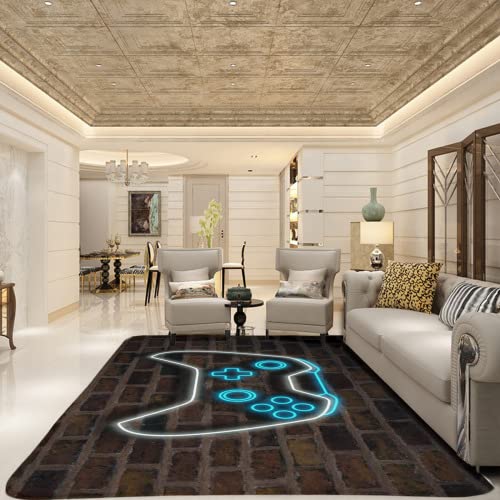 Washable Gaming Room Rug for Video Gamers - 63x94 Inches Soft Carpet for Bedroom, Living Room & Game Area Decor - Perfect for Esports, Streaming & Relaxation