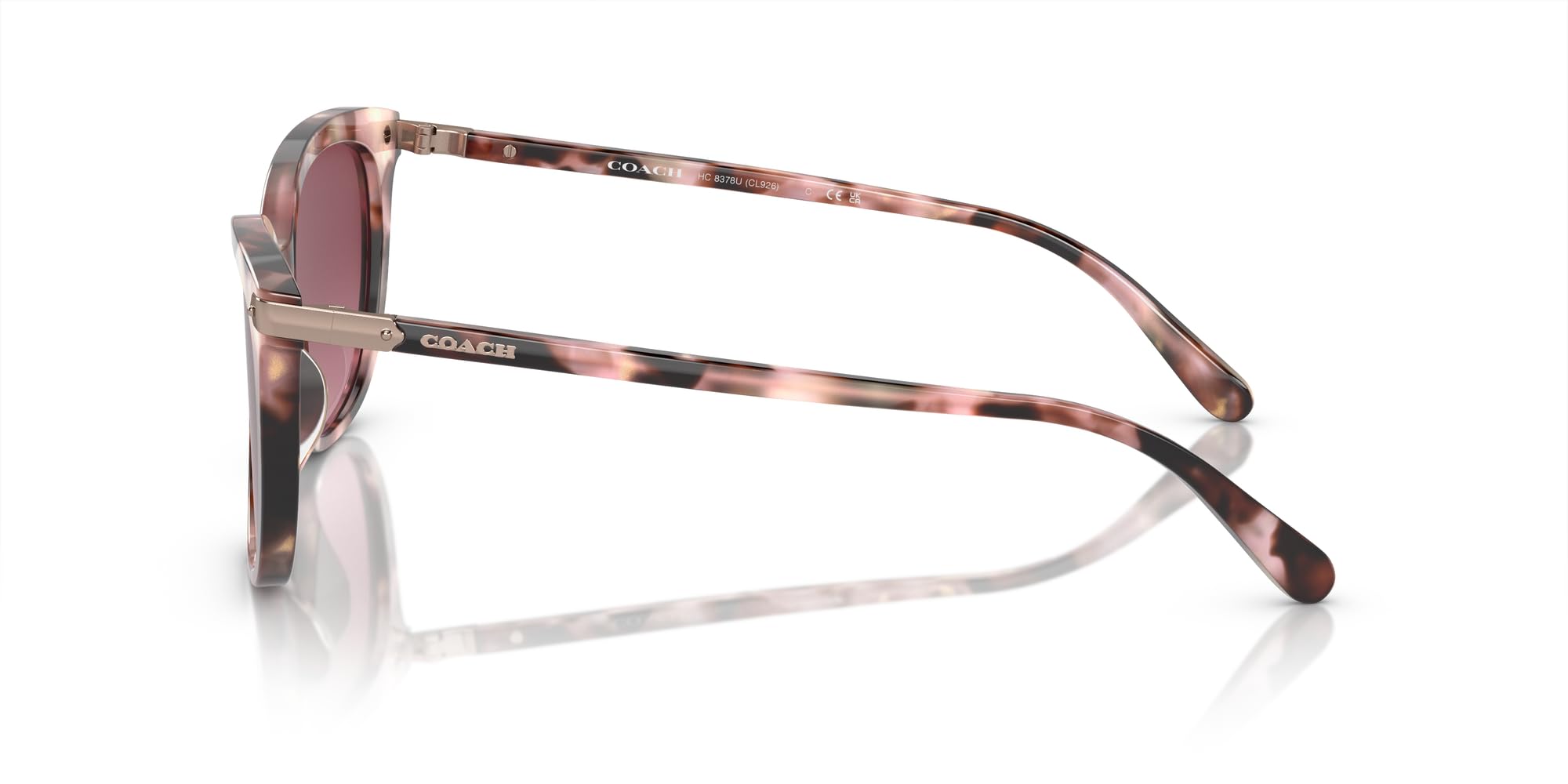 Coach Women's HC8378U Cat Eye Sunglasses – UV Protection, Polarized Lenses, Lightweight & Stylish for Outdoor, Beach, and Driving