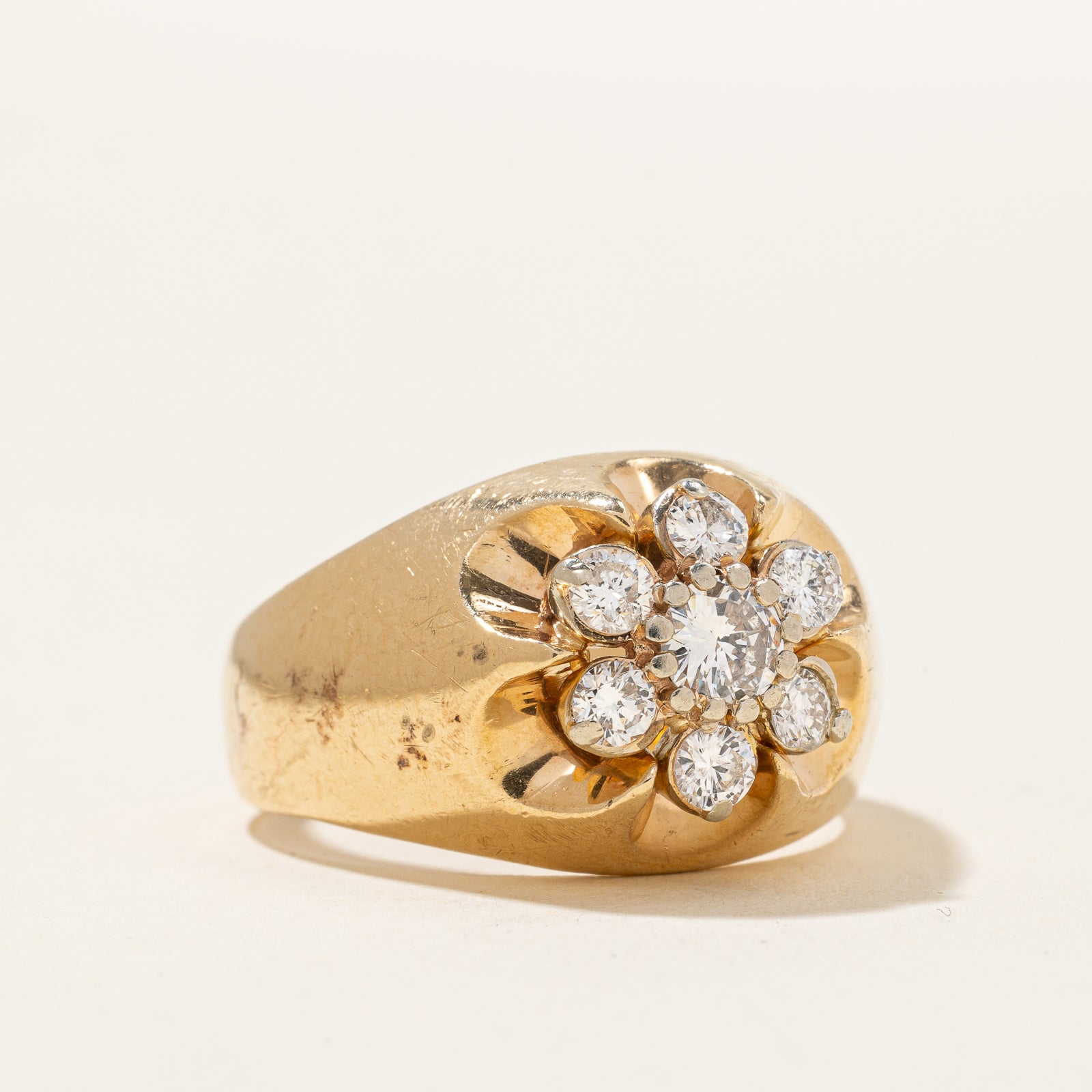 Vintage Diamond Cluster Ring - 0.27 Carat Total Weight (CTW) - Size 9.5 - Elegant Wedding Band, Anniversary Gift for Her, Perfect for Special Occasions & Everyday Wear