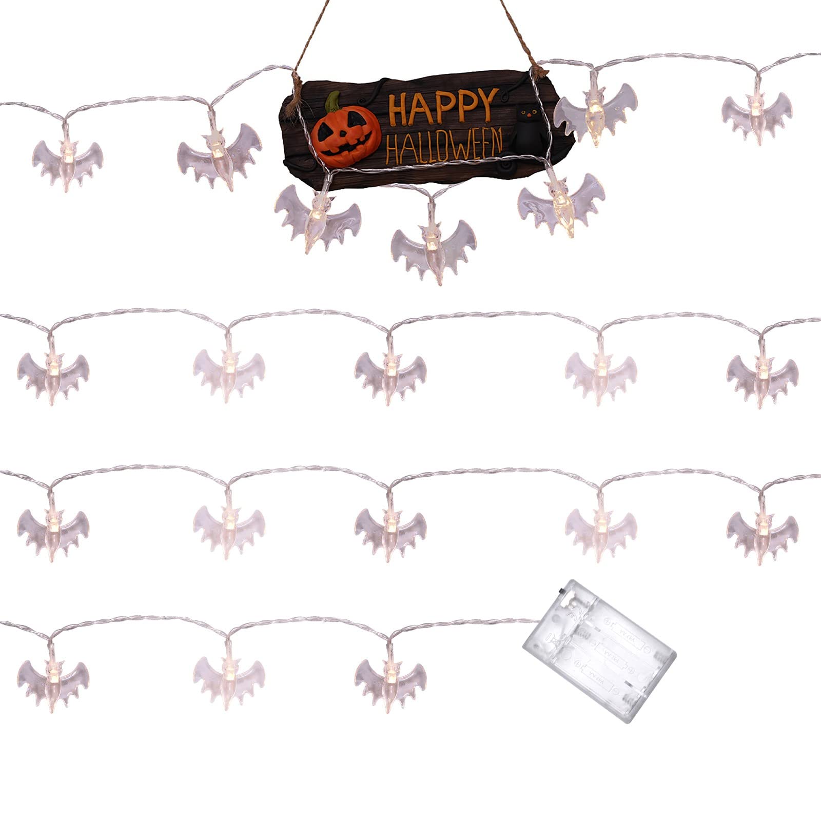 Battery Powered LED Camper Decor Lights - Indoor/Outdoor Halloween Party Decorations for Patio, Garden, Camping & Backyard - Waterproof Fairy String Lights for Festive Ambiance