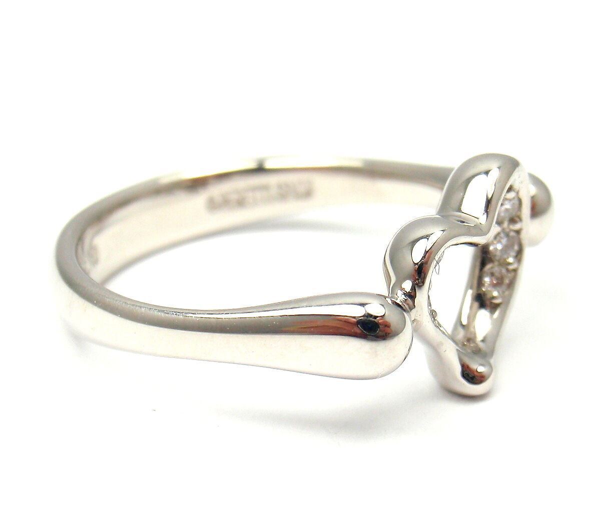 Tiffany & Co. Platinum Peretti Diamond Open Heart Ring Size 5 - Elegant Diamond Jewelry for Women, Perfect for Anniversary Gifts & Special Occasions