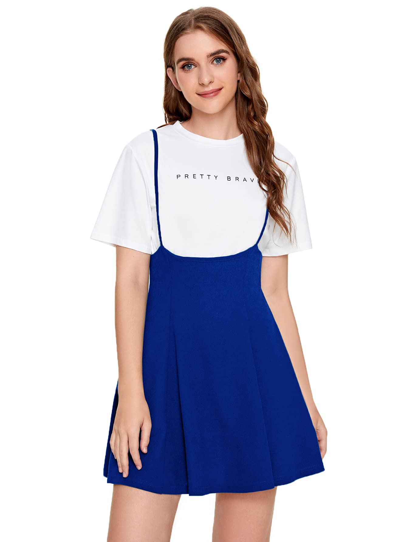 SheIn Women's High Waist Flared Suspender Jumpsuit - Casual Denim Overalls Dress for Women, Perfect for Spring Summer Outfits, Streetwear & Fashion Photography