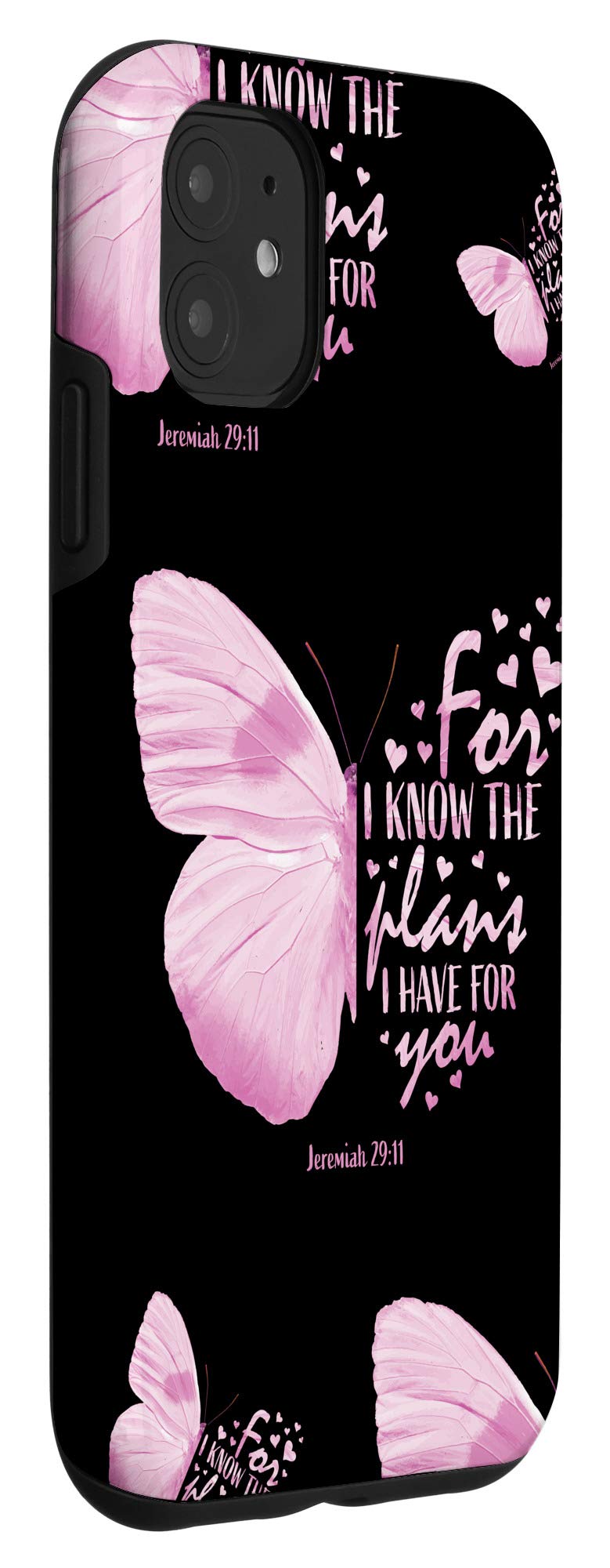 iPhone 11 Butterfly Christian Phone Case with Jeremiah 29:11 Bible Verse - Perfect for Church, Daily Use & Gift Giving