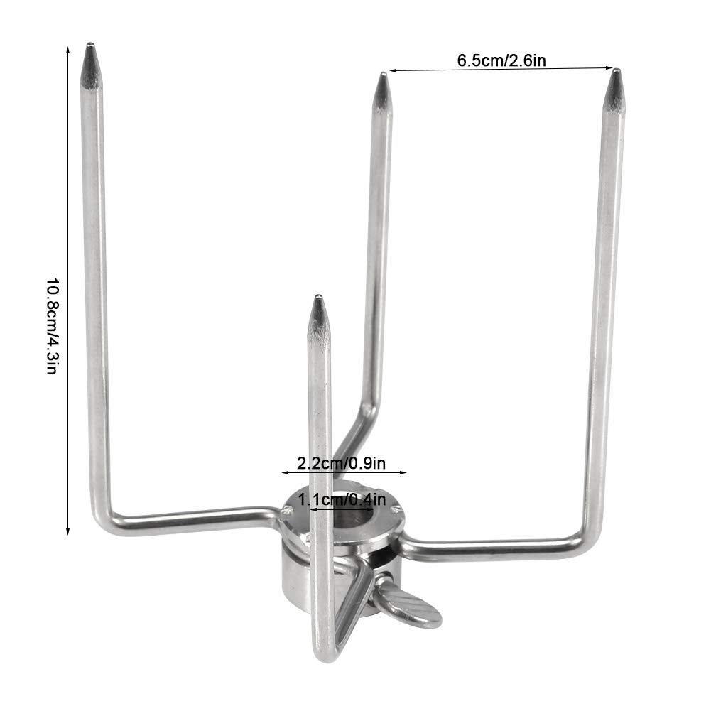 Keenso Rotisserie Meat Forks - 2PCS Stainless Steel BBQ Spit Forks for Chicken, Meat & Grill | Perfect for Outdoor Camping, Picnics & Backyard Barbecues