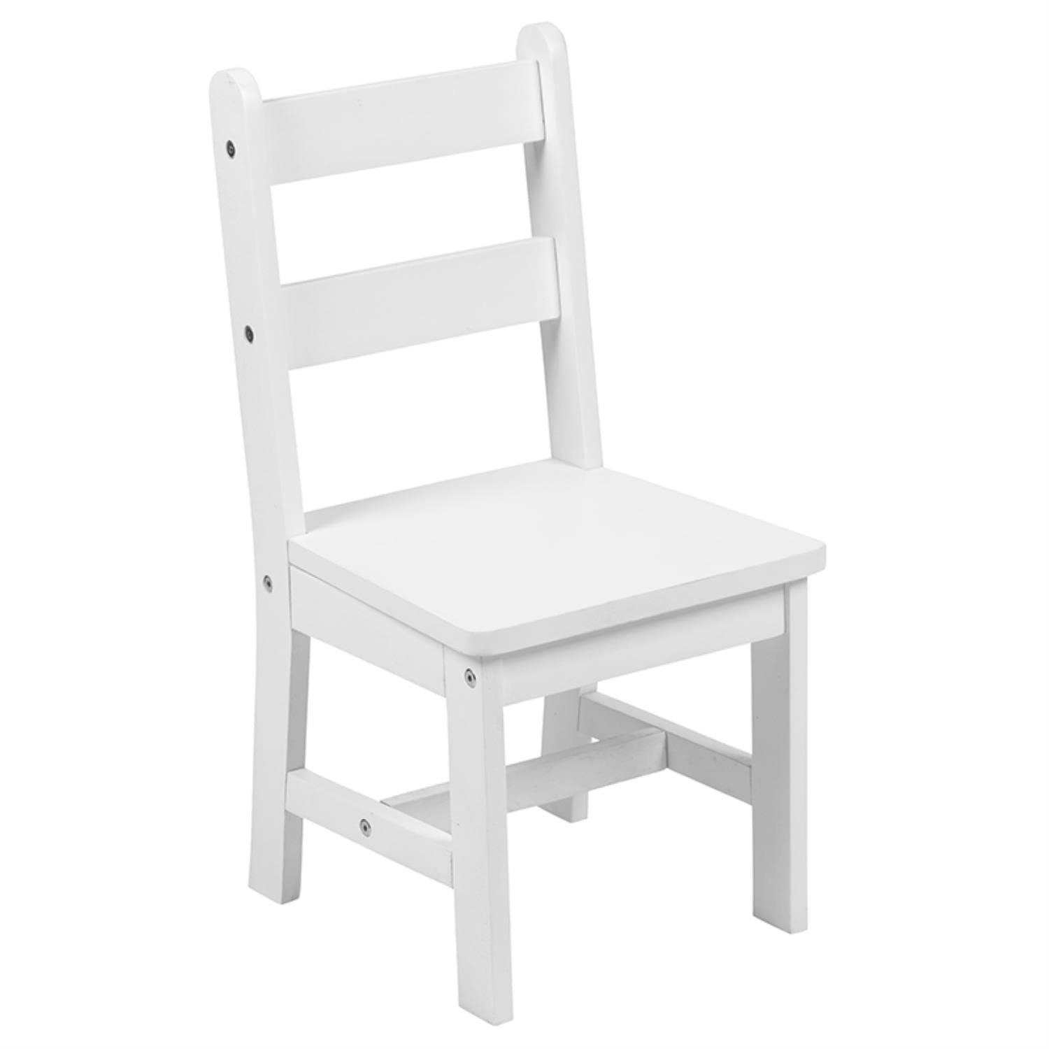 Flash Furniture Kyndl Kids Solid Hardwood Table and Chair Set - 3 Piece Playroom Furniture for Bedroom, Kitchen & Homeschool - White - Perfect for Arts & Crafts, Snack Time & Learning Activities