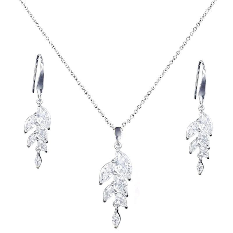 Elegant Silver Crystal Wedding Jewelry Set 7548 - Perfect for Bridal Accessories, Bridesmaid Gifts & Special Occasions