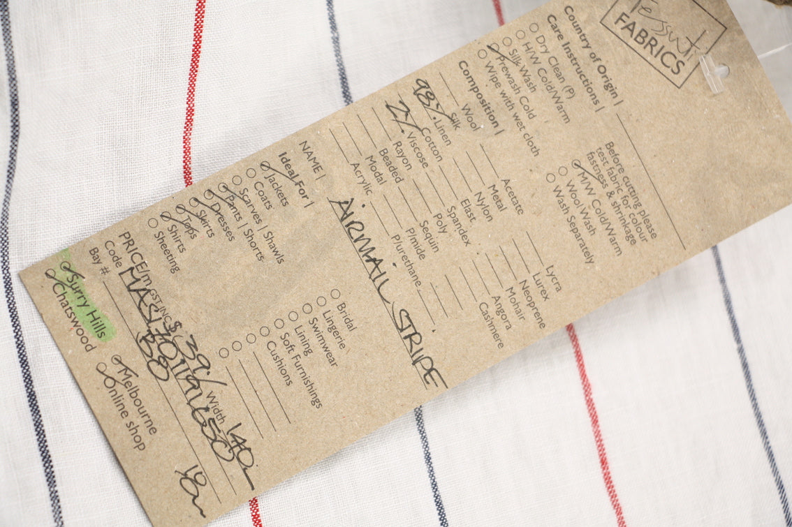 Airmail Stripe Patterned Notebook - Vintage Style Writing Journal for Travelers, Students & Professionals | Perfect for Journaling, Note Taking & Gift Giving