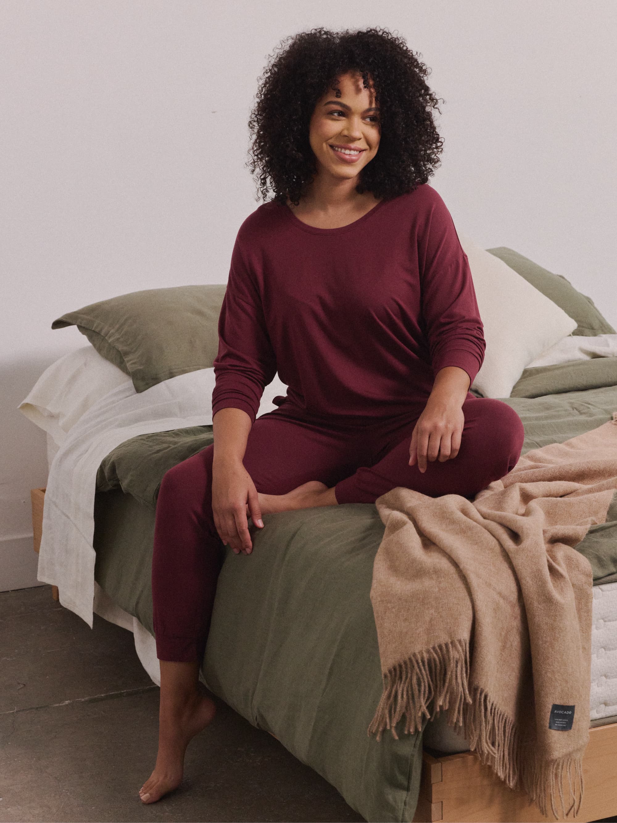 Soft & Breathable Modal Pajama Long Sleeve Tee for Women - Cozy Sleepwear & Lounge Wear for Nighttime Comfort & Relaxation at Home