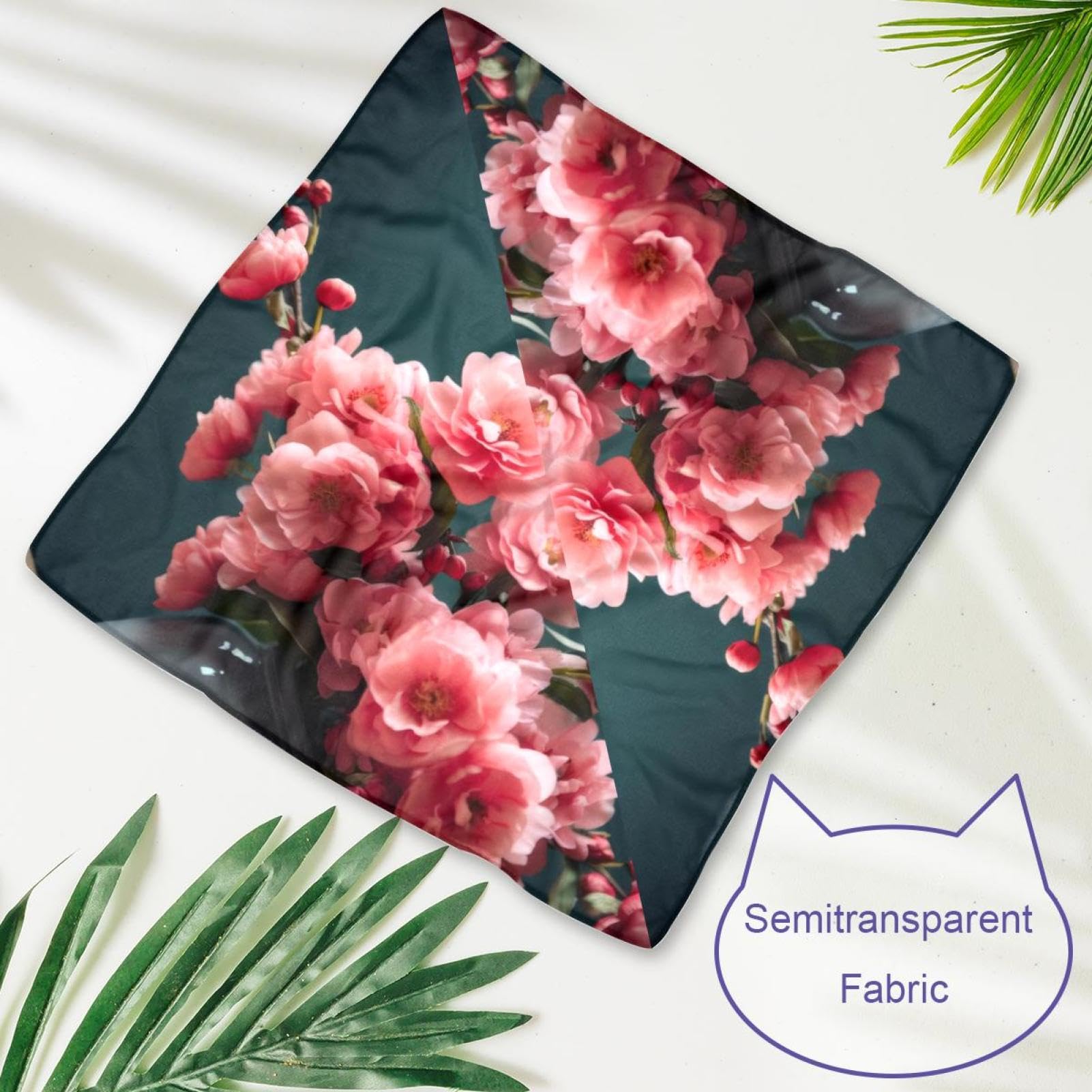 Dog Bandanas for Small Medium Large Pets - 2-Piece Set with Vase and Pink Flowers Pattern - Adjustable Dog Scarf for Dogs & Cats - Perfect for Pet Parties, Photo Shoots & Daily Walks