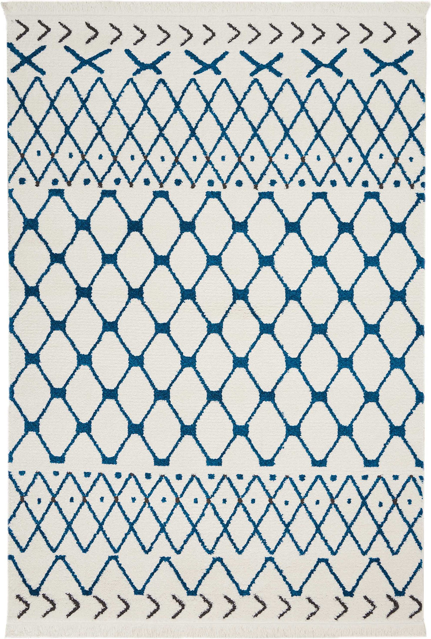 Nourison Kamala Moroccan Blue & White 4x6 Area Rug - Non-Shedding, Easy to Clean, Soft Pile - Perfect for Living Room, Bedroom, Dining Room & Kitchen Decor