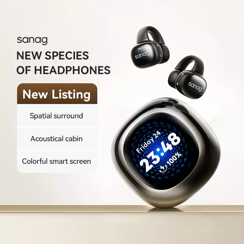 Sanag S5 Wireless Bluetooth Ear Clip Headphones with Air Conduction Technology - Perfect for Running, Cycling, and Outdoor Sports