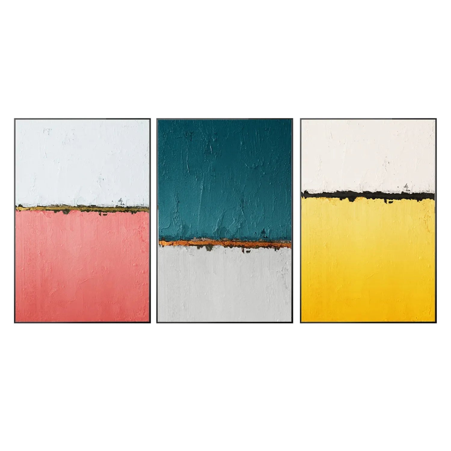 Abstract Painting Set of 3 - Modern Wall Art Canvas Prints for Living Room, Bedroom & Office Decor | #AB220
