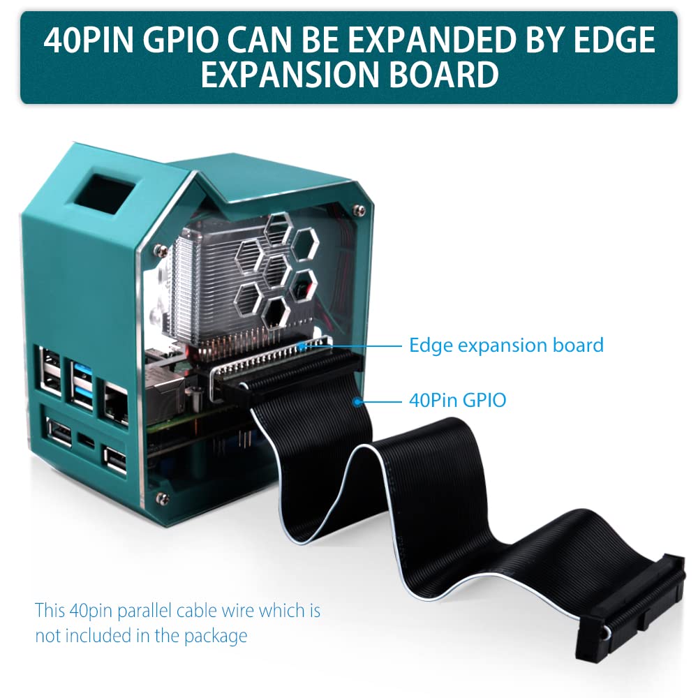 GeeekPi Raspberry Pi 4 Mini Tower Case with ICE Tower Cooler, UPS Plus Hat, 0.96