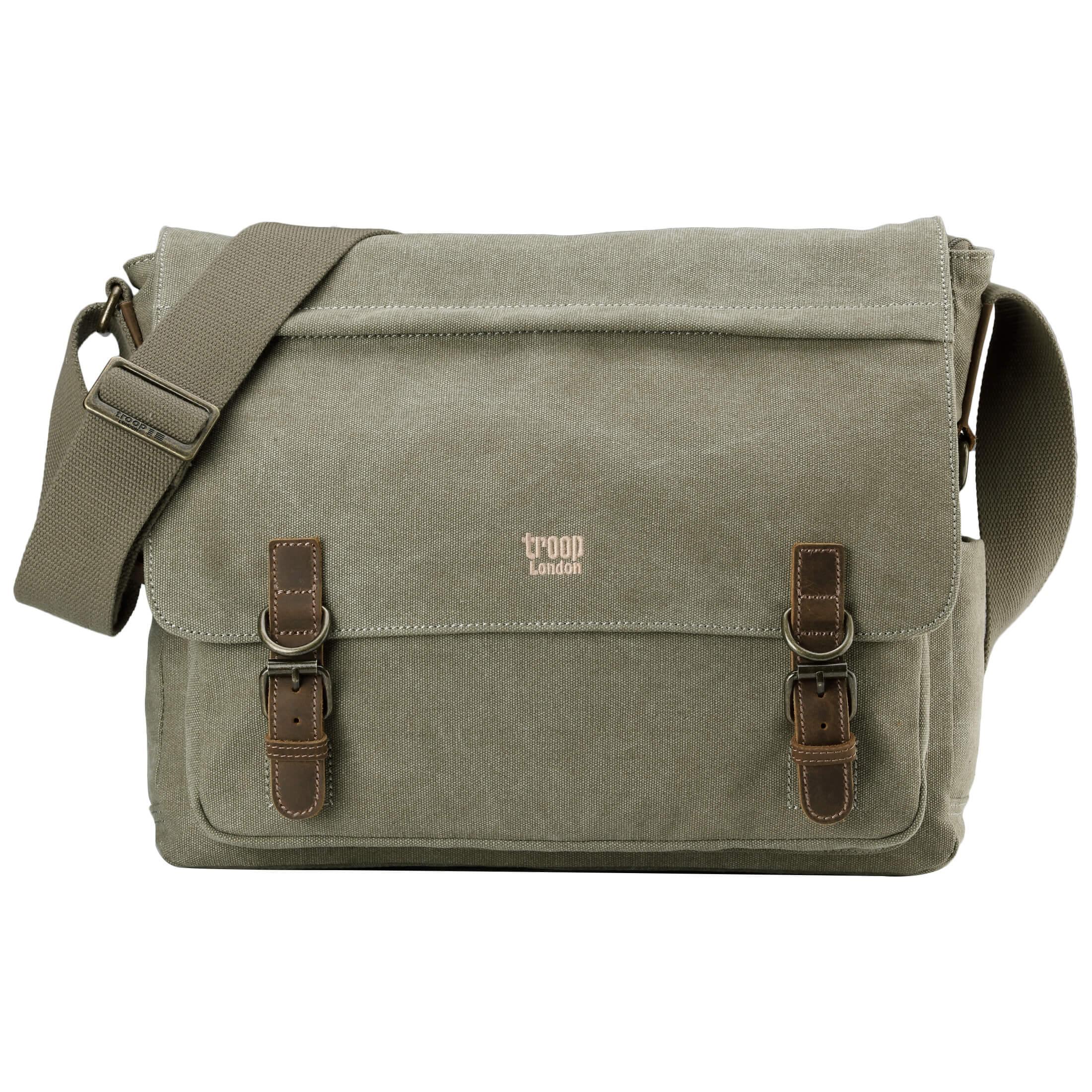 TRP0207 Troop London Classic Canvas Laptop Messenger Bag - Durable Water-Resistant Work & Travel Briefcase for Men & Women | Perfect for Office, Business Trips & Daily Commute